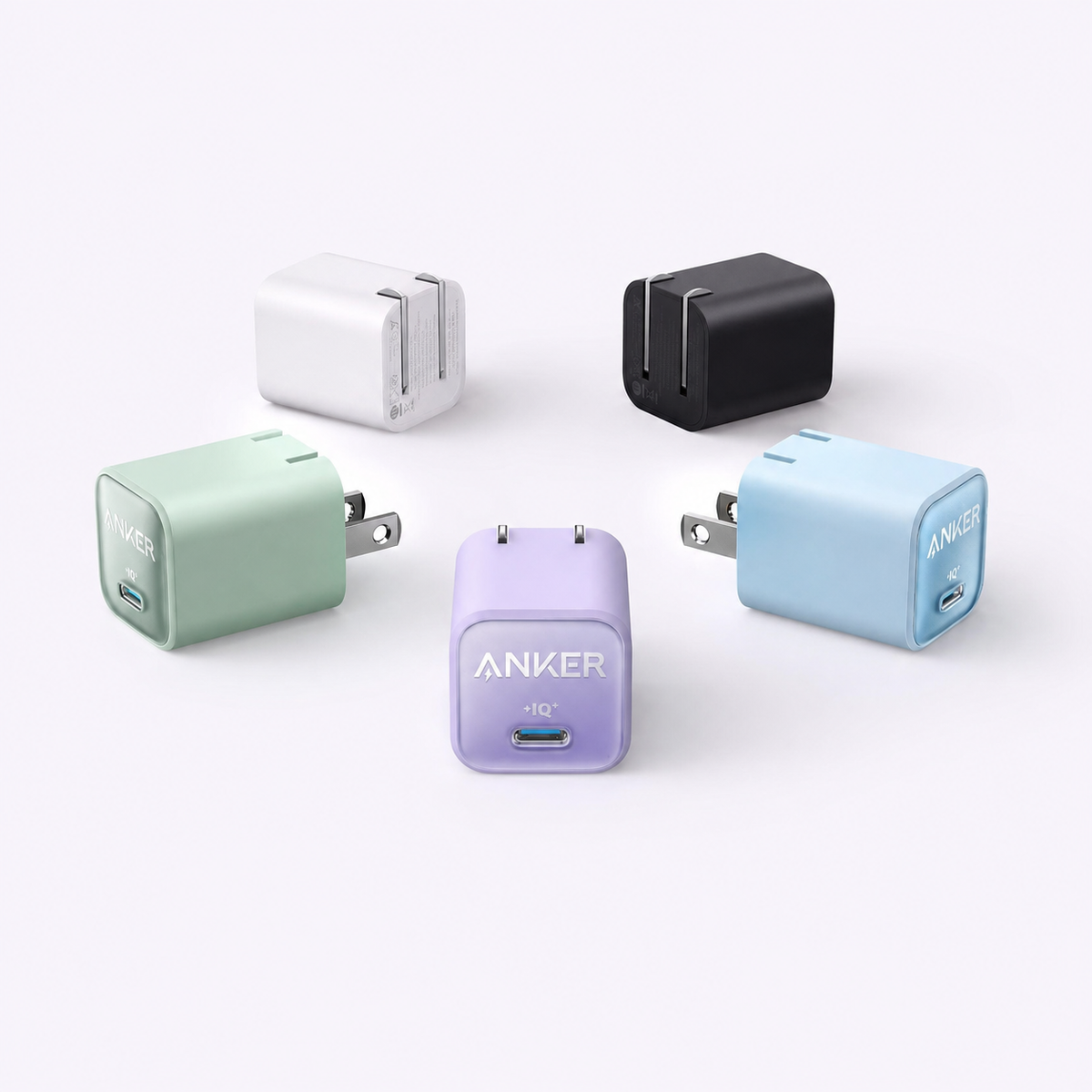 Anker 511 Nano 3 30W chargers in several colours