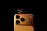 iPhone 17 Pro Max in cosmic orange under the Walker Wireless logo