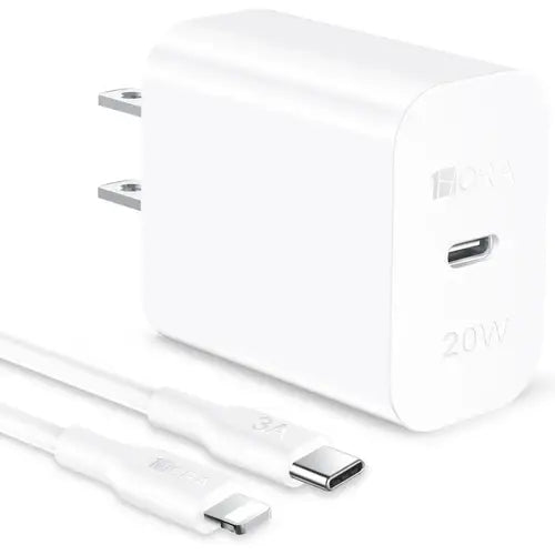 1Hora GAR154 20W Fast Charger + 1m USB-C to Lightning Cable – PD Quick Charge Adapter