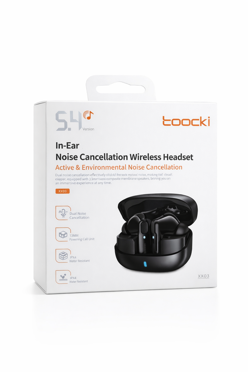 Toocki XX03 In-Ear Wireless Earbuds – ANC + ENC, IPX4, Bluetooth 5.4, Type-C