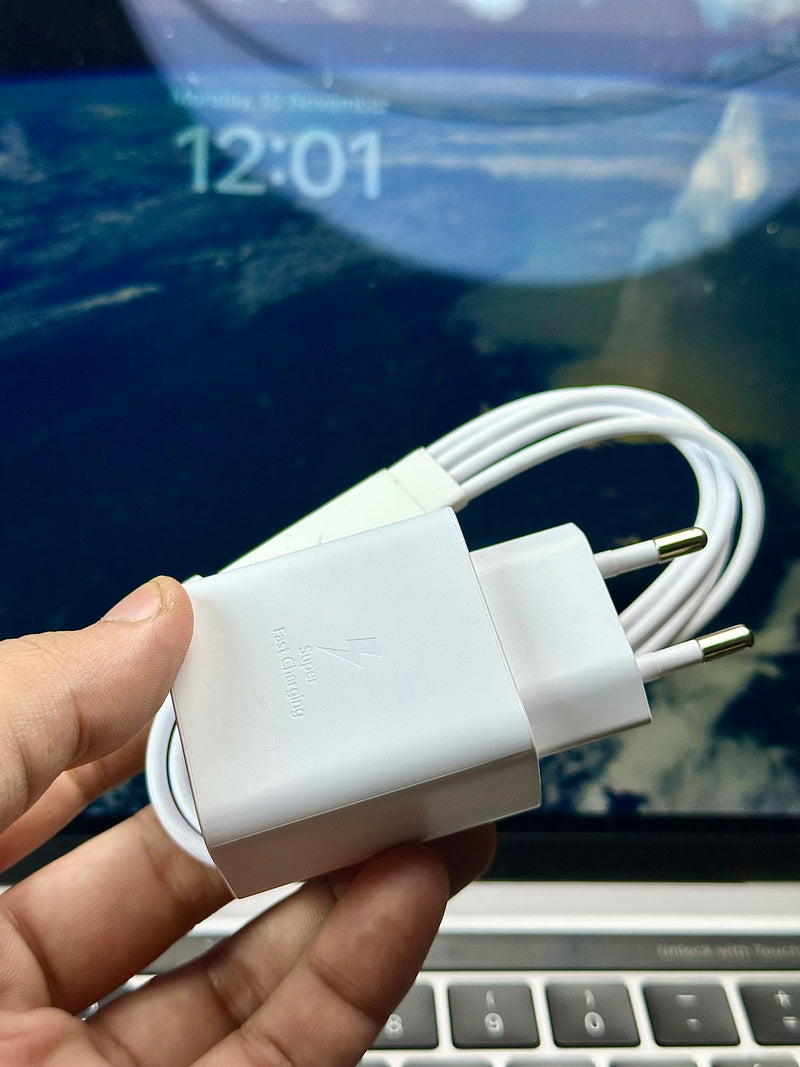 Samsung 45W Super Fast Charger + USB-C Cable – Original (Open Box)