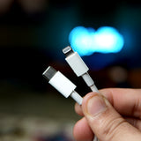 USB-C and Lightning connectors of the 2 metre original Apple cable