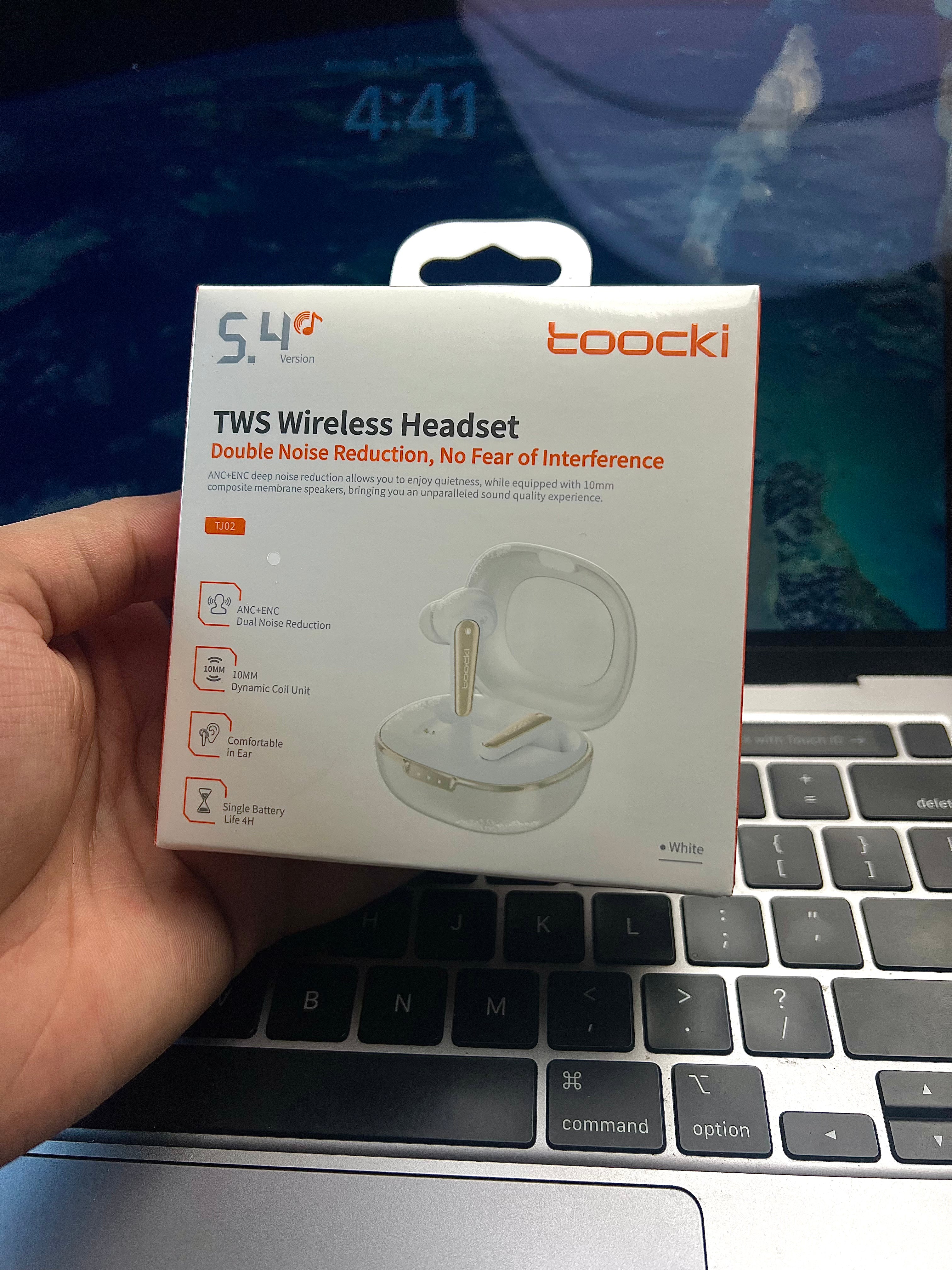 Toocki TJ02, Great Mic quality. ANC Bluetooth Earphone 5.4 Dual Noise Cancellation Waterproof