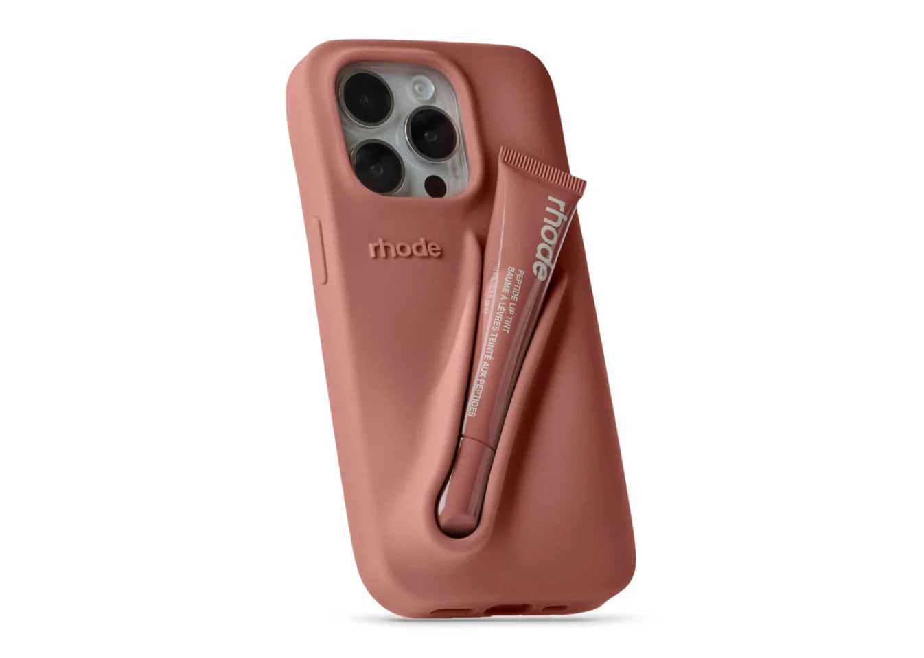 Rhode Inspired Lip Gloss Phone Case – Pink Silicone Makeup Holder Cover