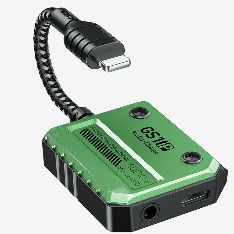 Plextone GS1 Lightning to 3.5mm Audio & PD Splitter, 30W Fast Charging Adapter for iPhone