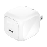 Belkin BoostCharge 45W USB-C wall charger in white with folding flat pins