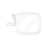 Belkin BoostCharge 45W white USB-C charger side view showing foldable flat pins