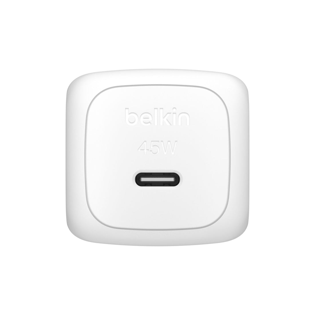 Belkin BoostCharge 45W wall charger front view with a single USB-C port