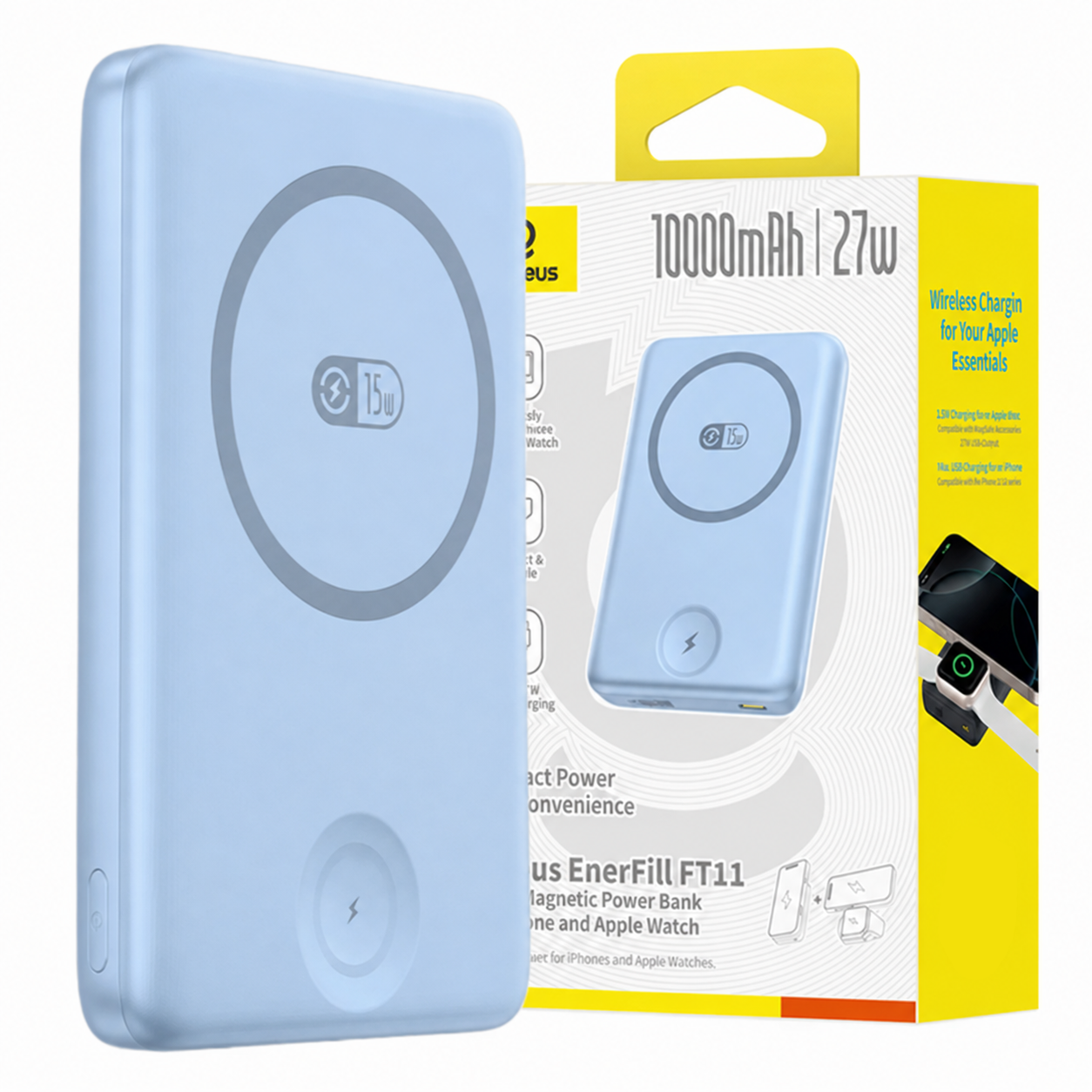 Baseus EnerFill FT11 10000mAh 27W Magnetic Power Bank – Sky Blue