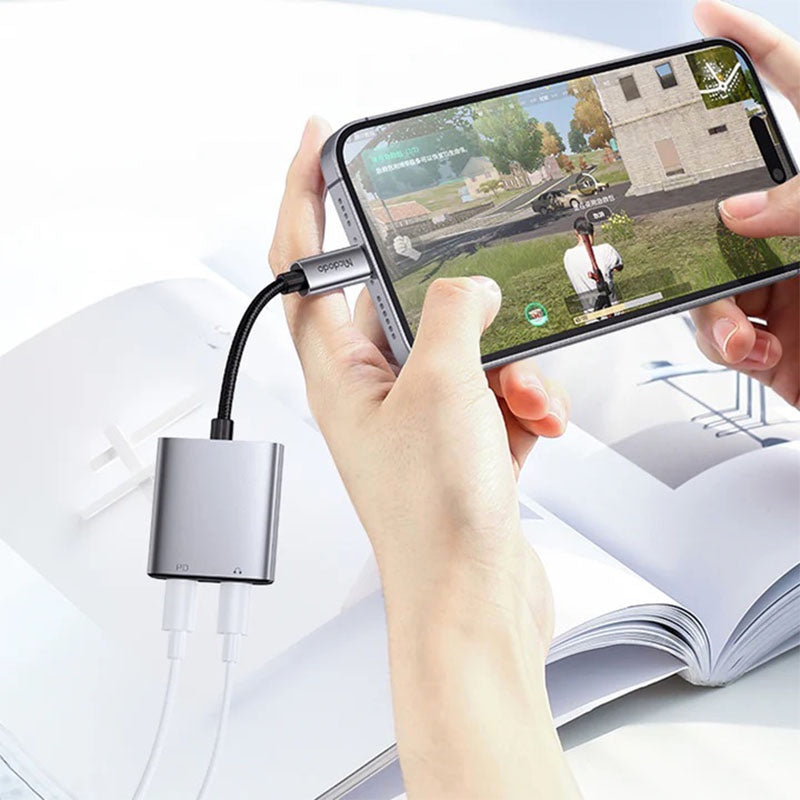 McDodo 2-in-1 Lightning to Dual Lightning Audio & Charging Splitter | iPhone Headphone & Fast Charging Adapter