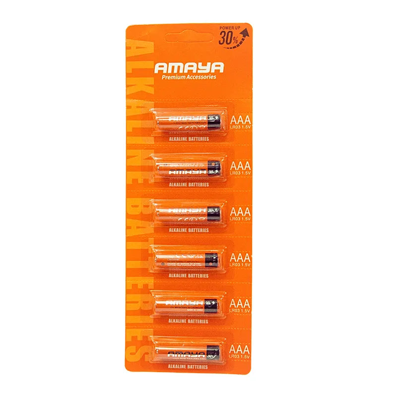 AMAYA LR03 AAA Alkaline Batteries (6-Pack) | Mercury-Free, Cadmium-Free, Long-Lasting Power