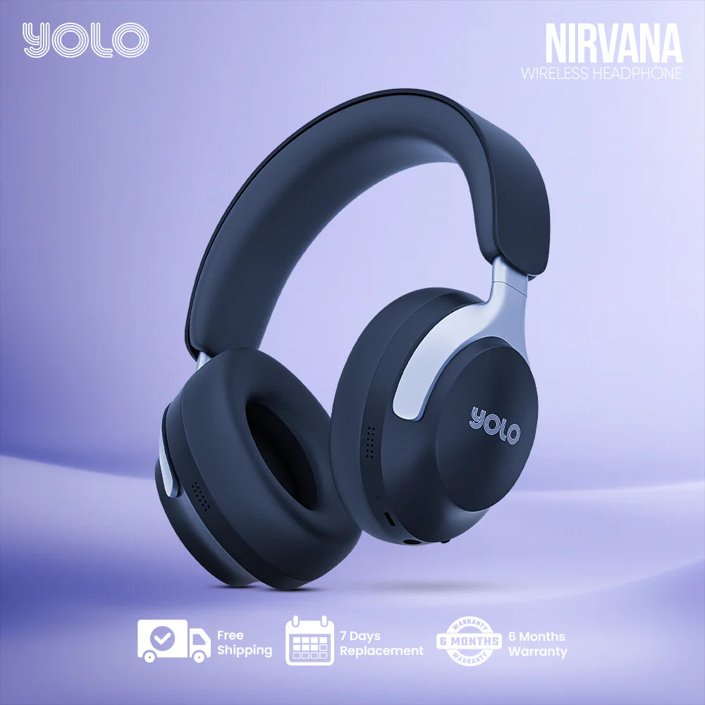YOLO Nirvana Y-512 Wireless Headphones Pakistan – ANC, 50H Playtime, Bluetooth 5.4, 40mm Bass