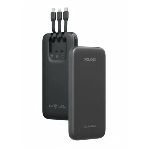 Romoss Handy 10 10000mAh Power Bank PHC10  – 15W Fast Charging Portable Battery with Digital LED Display & Built-In cables
