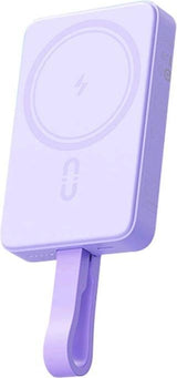 ROMOSS WMS10 10000mAh 20W magnetic wireless power bank in Purple, magnetic charging surface