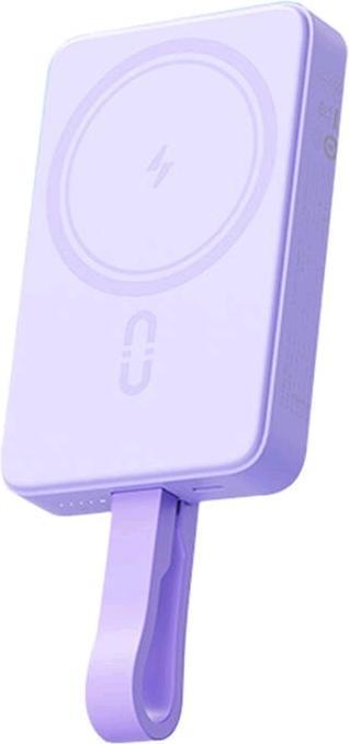 ROMOSS WMS10 10000mAh 20W magnetic wireless power bank in Purple, magnetic charging surface