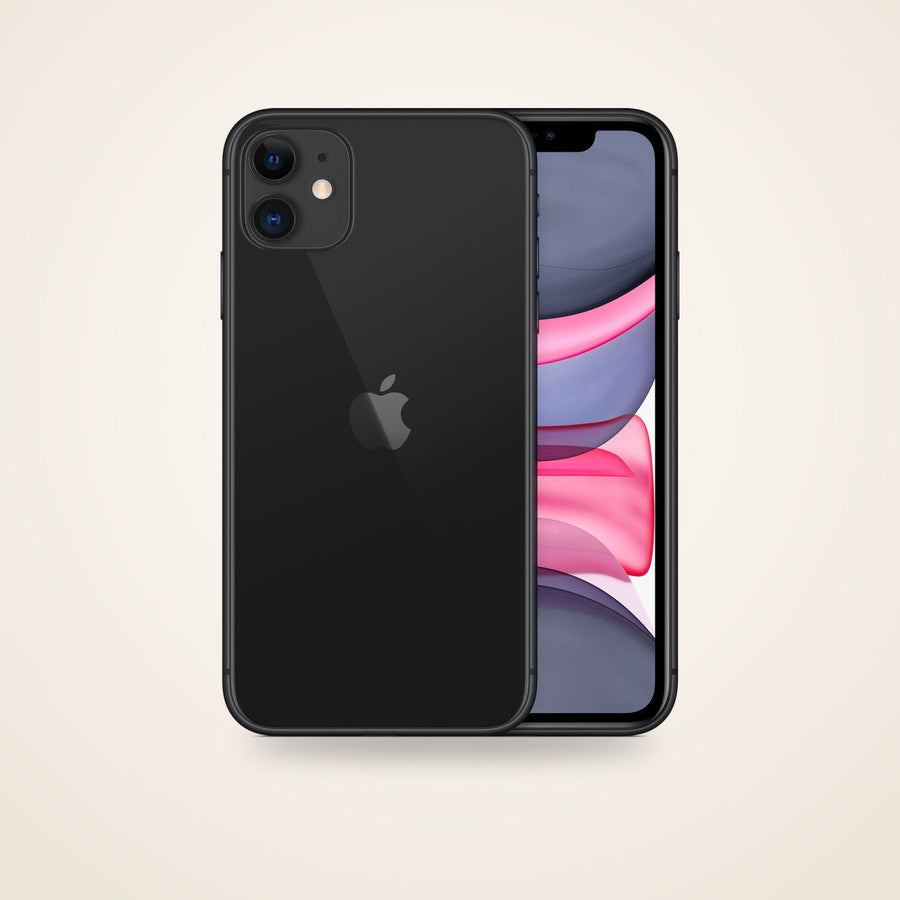 Used iPhone 11 in black, front and back