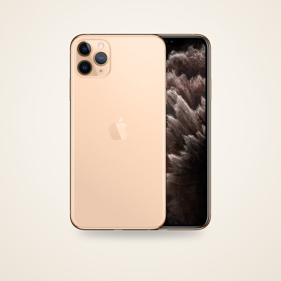 Used iPhone 11 Pro Max in gold, front and back