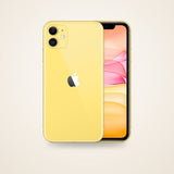Used iPhone 11 in yellow, front and back