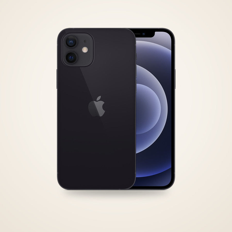 Used iPhone 12 in black, front and back