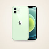 Used iPhone 12 in green, front and back