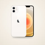 Used iPhone 12 in white, front and back