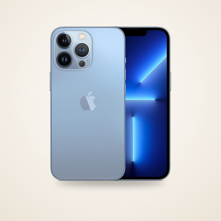 Used iPhone 13 Pro in sierra blue, front and back