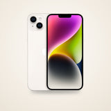 Used iPhone 14 Plus in starlight, front and back