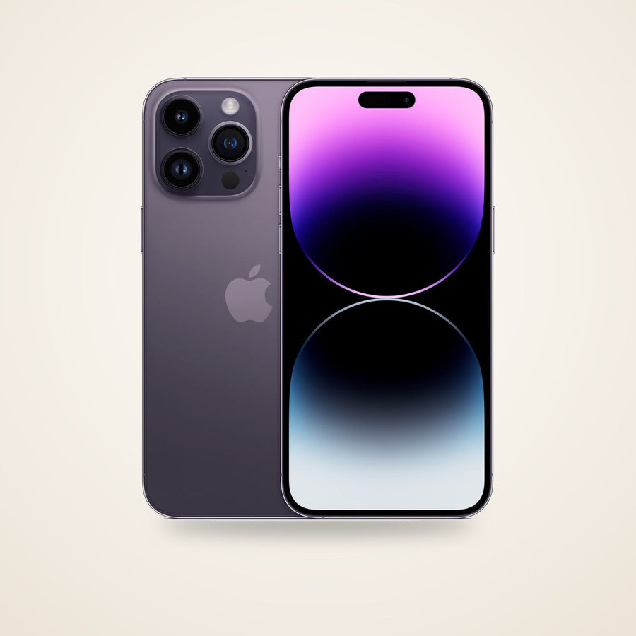 Used iPhone 14 Pro Max in deep purple, front and back