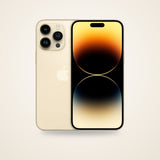 Used iPhone 14 Pro Max in gold, front and back