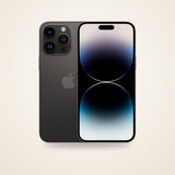 Used iPhone 14 Pro Max in space black, front and back