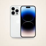 Used iPhone 14 Pro in silver, front and back