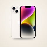 Used iPhone 14 in starlight, front and back