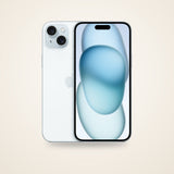 Used iPhone 15 Plus in blue, front and back