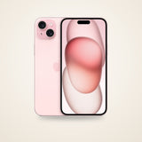 Used iPhone 15 Plus in pink, front and back