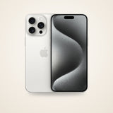 Used iPhone 15 Pro Max in white titanium, front and back
