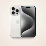 Used iPhone 15 Pro in white titanium, front and back