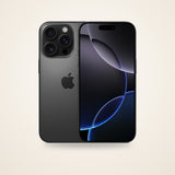 Used iPhone 16 Pro in black titanium, front and back