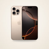 Used iPhone 16 Pro Max in desert titanium, front and back