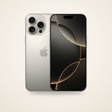 Used iPhone 16 Pro Max in natural titanium, front and back