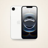 Used iPhone 16e in white, front and back