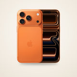 Used iPhone 17 Pro in cosmic orange, front and back