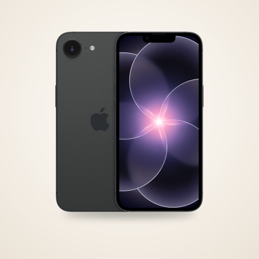 Used iPhone 17e in black, front and back