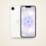 Used iPhone 17e in white, front and back