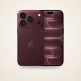 Used iPhone 18 Pro in burgundy, front and back