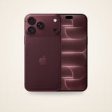 Used iPhone 18 Pro Max in burgundy, front and back