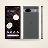 Used Google Pixel 7a in charcoal, front and back