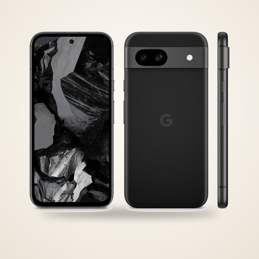 Used Google Pixel 8a in obsidian, front and back