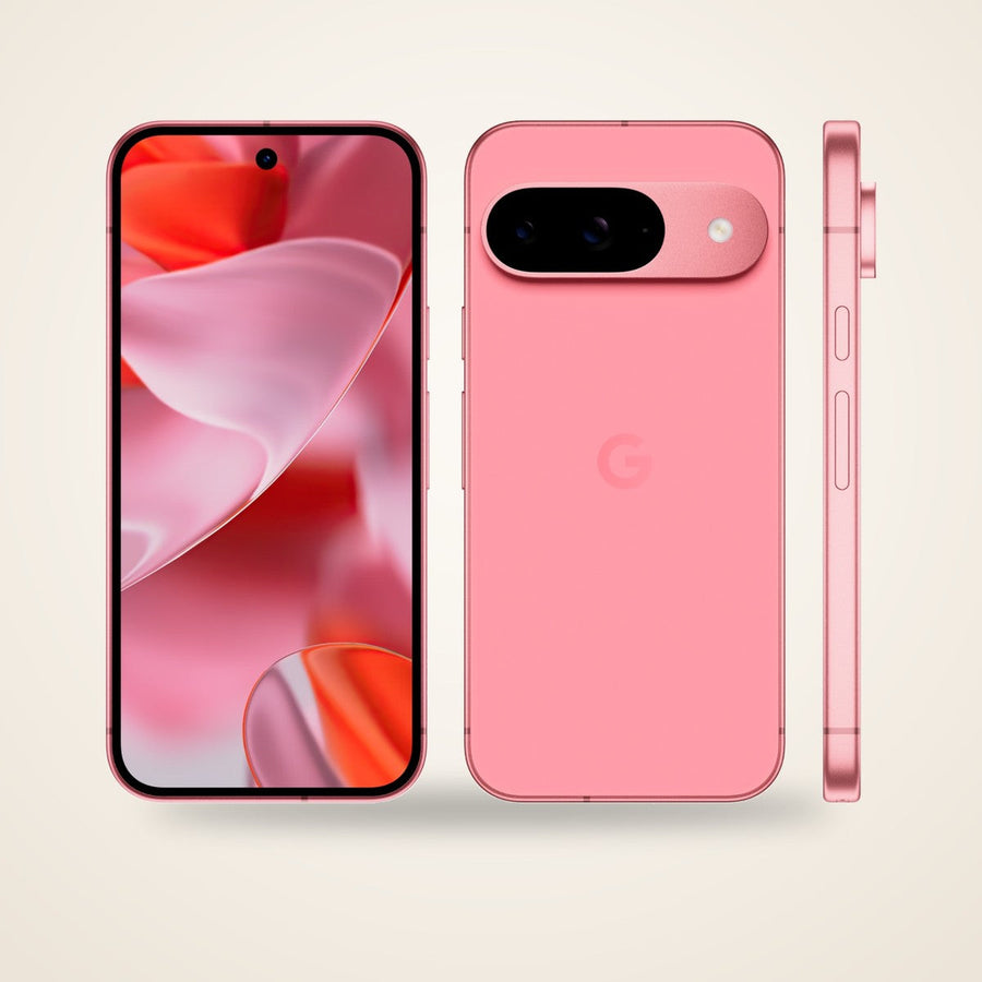 Used Google Pixel 9 in peony, front and back