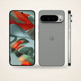 Used Google Pixel 9 Pro XL in hazel, front and back